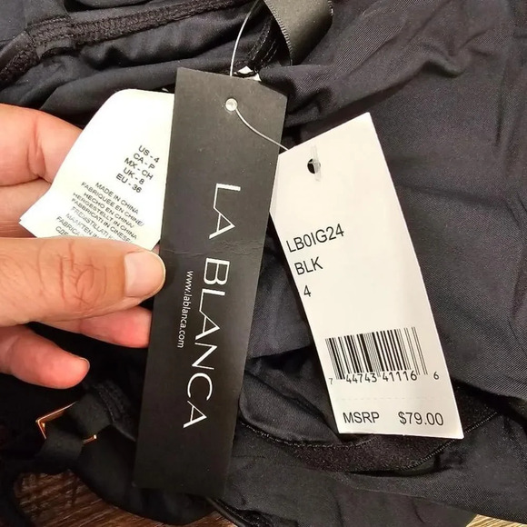 La Blanca Swimsuit One Piece Size 4 Black - Picture 2 of 8